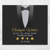 Zwarte Tied Pokeravond Bachelorfeest Bier Etiket (Enkel label)