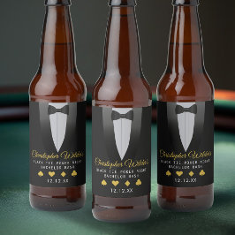 Zwarte Tied Pokeravond Bachelorfeest Bier Etiket