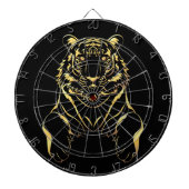 Zwarte tijger met gouden strepen dartbord (Voorkant)