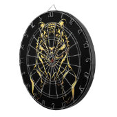 Zwarte tijger met gouden strepen dartbord (Voorkant Rechts)