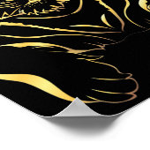 Zwarte tijger met gouden strepen poster (Hoek)