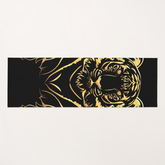 Zwarte tijger met gouden strepen yogamat (Voorkant (horizontaal))