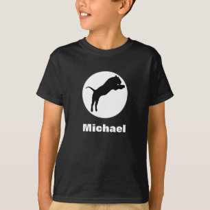 Zwarte Tijger Tekening in Witte Cirkel T-shirt