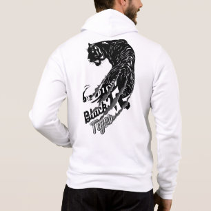 Zwarte tijgervectorkunst met zwarte tijgertekst hoodie