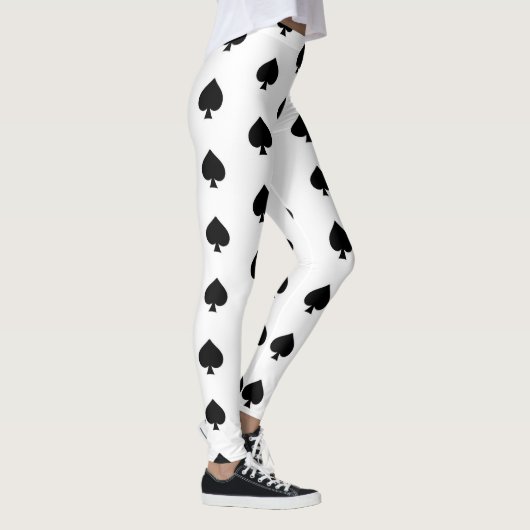 Zwarte tinten op wit leggings (Rechts)