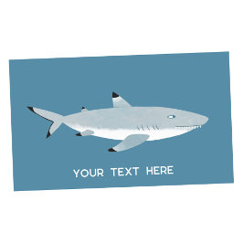 Zwarte Tipped Reef Shark Custom Text Rechthoekige Sticker