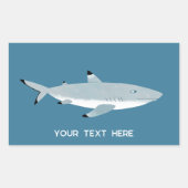 Zwarte Tipped Reef Shark Custom Text Rechthoekige Sticker (Voorkant)