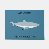 Zwarte Tipped Reef Shark Fun Gepersonaliseerd Deurmat (Voorkant)