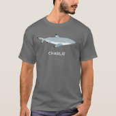 Zwarte Tipped Reef Shark Gepersonaliseerde Naam T-shirt (Voorkant)