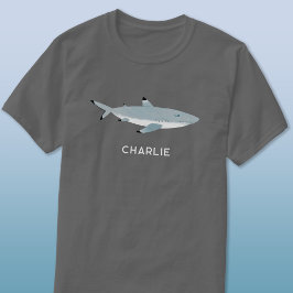 Zwarte Tipped Reef Shark Gepersonaliseerde Naam T-shirt
