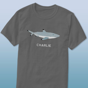 Zwarte Tipped Reef Shark Gepersonaliseerde Naam T-shirt