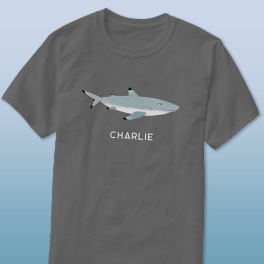 Zwarte Tipped Reef Shark Gepersonaliseerde Naam T-shirt
