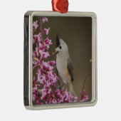 Zwarte Titmouse, Baeolophus Metalen Ornament (Rechts)
