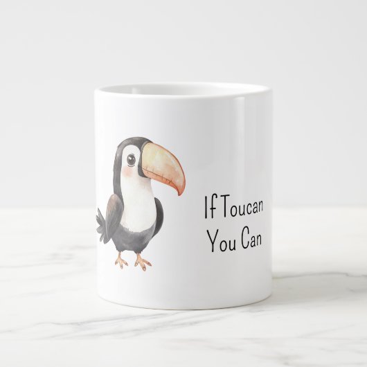 Zwarte Toekan Vogel Grote Koffiekop (Voorkant)