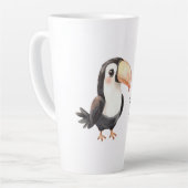 Zwarte Toekan Vogel Latte Mok (Linkerhoek)