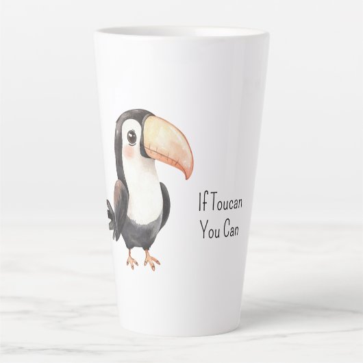 Zwarte Toekan Vogel Latte Mok (Voorkant)