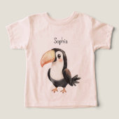 Zwarte Toekan Vogel Perzik Snavel (Design voorkant)