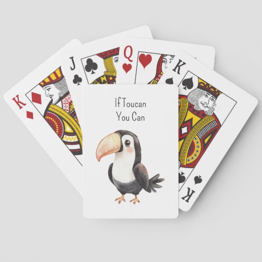 Zwarte Toekan Vogel   Pokerkaarten (Achterkant)