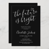 Zwarte Toekomst Is Helder Script Afstudeerfeest Kaart (Voorkant / Achterkant)