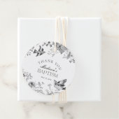 Zwarte Toile De Jouy Bloemendoop Bedankjes Labels (In situ)