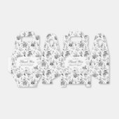 Zwarte Toile De Jouy Bloemige Dessert Favor Dozen Bedankdoosjes (Uitgevouwen)