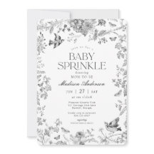 Zwarte Toile De Jouy Vintage Bloemige Baby Shower