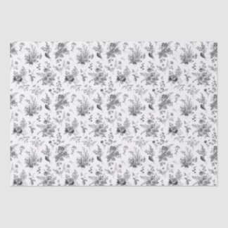 Zwarte Toile De Jouy Vintage Bloemrijke Chinoiseri Tissuepapier