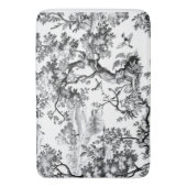 Zwarte Toile Print Badmat (Voorkant Verticaal)