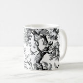 Zwarte Toile Print Koffiemok (Voorkant rechts)