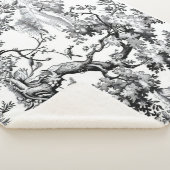 Zwarte Toile Print Sherpa Deken (3/4)