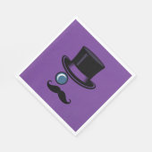 Zwarte Top Hat Paarse Lunch Servetten (Hoek)