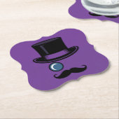 Zwarte Top Hat Paarse Onderzetter Set (Gekanteld)