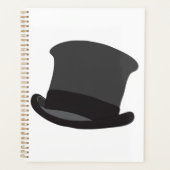 Zwarte Top Hat Spiral Planner (Voorkant)