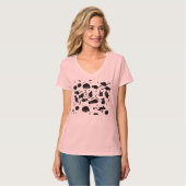 Zwarte top met roze kat en naam (Voorkant volledig)