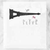 Zwarte Tortelduifjes Dank je wel Rechthoekige Sticker (Tas)