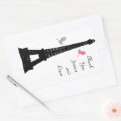 Zwarte Tortelduifjes Dank je wel Rechthoekige Sticker (Envelop)