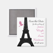 Zwarte Tortelduifjes Sla de datum op Magneet (Voorkant / Achterkant)