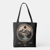 Zwarte Tote Bag Bos Rivier Berg (Achterkant)