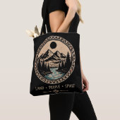 Zwarte Tote Bag Bos Rivier Berg (Dichtbij)