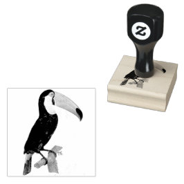  zwarte toucan vogel  illustratie rubberstempel