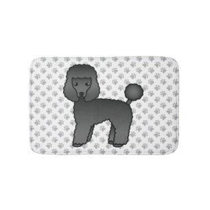 Zwarte Toy Poodle Schattige Cartoon Hond Badmat