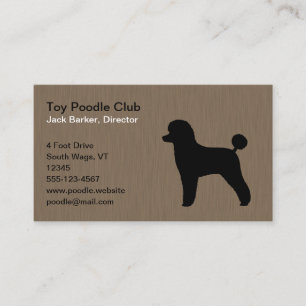 Zwarte Toy Poodle Silhouet Visitekaartje