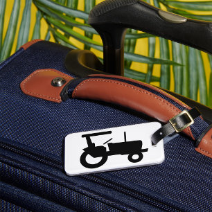 Zwarte tractor bagagelabel
