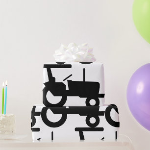 Zwarte tractor cadeaupapier