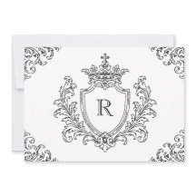 Zwarte traditionele familiewapen initiaal monogram