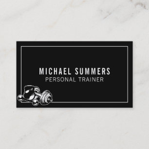 Zwarte trainer Gym Coach-gewicht Dumbbell Visitekaartje
