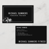 Zwarte trainer Gym Coach-gewicht Dumbbell Visitekaartje (Voorkant / Achterkant)