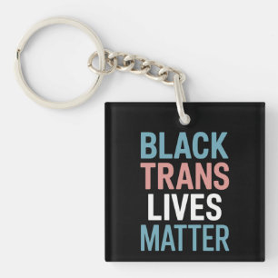 Zwarte Trans LGBTQ Ondersteuning Levens Zaken Tran Sleutelhanger