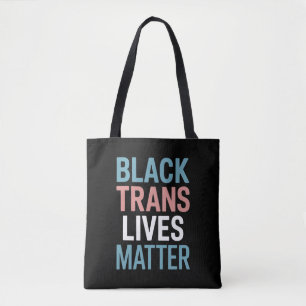 Zwarte Trans LGBTQ Ondersteuning Levens Zaken Tran Tote Bag