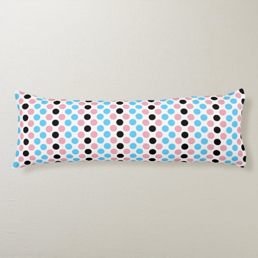 Zwarte transgender Pride Flag Kleuren Polkadots Lichaamskussen (Voorkant)